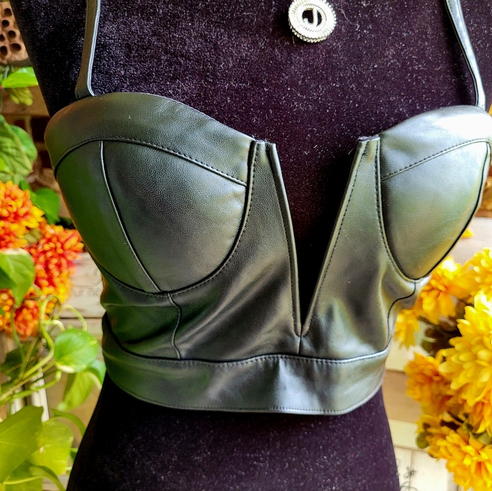 Do+Be Faux Leather Bralette